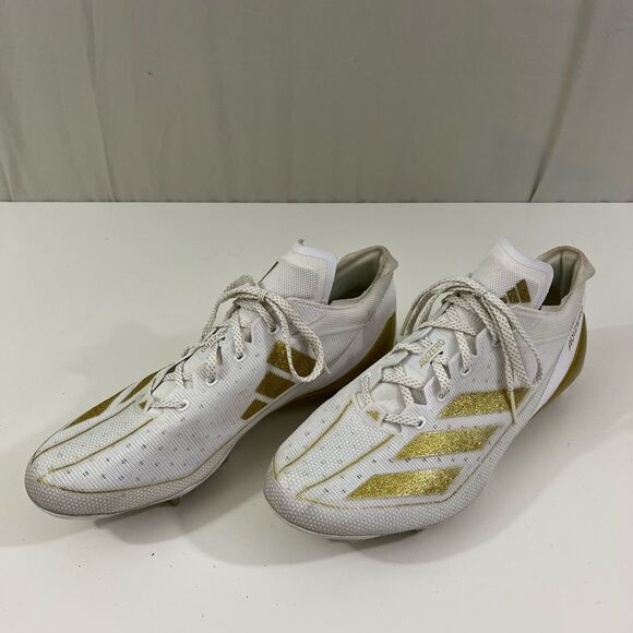 Adidas Adizero White and Gold Sports Cleats